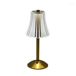 Bordslampor 1SET LED Crystal Decorative Lamp 800mAh Uppladdningsbar atmosfär Nattljus guld för restaurangcafé