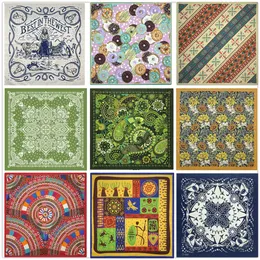 Mode Neue Design Dame Schöne Blume Retro Hip Hop 100% Baumwolle Bandana Square Schal Stirnband Paisley Geschenke für Frauen/mädchen