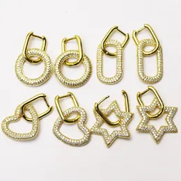 5 Paia orecchini pendenti multi-tipo Orecchini gioielli zirconi orecchini pendenti Orecchini color oro orecchini moda design 9783 240312