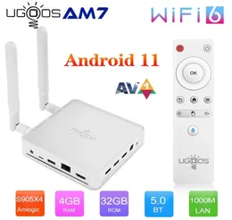 Ugoos AM7 TV Box Android 11 Amlogic S905x4 DDR4 4GB RAM 32GB ROM Support AV1 CEC HDR WIFI6 1000M BT50 OTT 4K TVBOX ST TOP BOX2399033