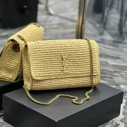 Bolsas de designer de alta qualidade YLS Lafite Bolsa Bolsa Bolsa Cadeia de ombro Crossbody Lady Small Totes Envelope Bag Grass Weaving Weeving Beach Travel