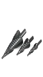 2022 neue 3PCS 432 Schwarz HSS Kobalt Schritt Bohrer Stickstoff High Speed Stahl Spirale Für Metall Kegel Dreieck schaft Loch Cutter Plat7054103