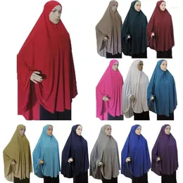 Abbigliamento etnico Grande Khimar Donne musulmane Sciarpa Hijab Un pezzo Amira Overhead Niqab Nikab Eid Ramdan Abiti da preghiera Scialle avvolgente per la testa islamico