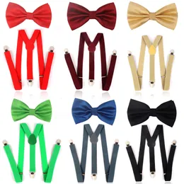 新しいソリッドネクタイとセットクラシックシャツbowtie suspender for men for men bulties butterfly cravats bowties