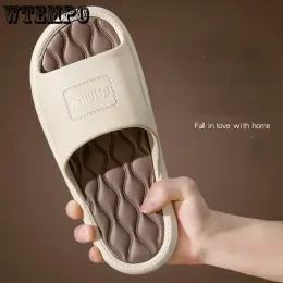 Slippers WTempo Mulheres de piso macio de piso macio Sapatos lisos de piso de verão Flip Flip Bath Slipper Feminino Slipper confortável Zapatillas de Hombre