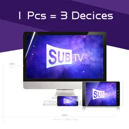 Skärmskydd Hot Selling 1 för 3 enheter Frankrike Europ Live VOD TV -skärmprodukt 24 timmar gratis Trail Reseller Panel M3U LIVE STABLE SMARTERS PRO Android Box