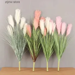 Faux Floral Greenery 90cm Reed Grass Simulation Flower Dogs Tail Grass Living Room Decoration Dried Flowers Fake Reed Bouquet Y240322