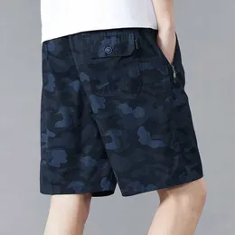 Mäns shorts Mens Camouflage Shorts Bermuda Shorts Pocket Plus Size Pocket Pocket Summer Hot Cotton Linen 6xl Hawaiian Beach Swimsuit Shorts J240322