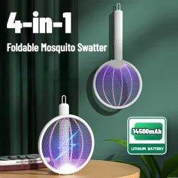 Zappers Katlanabilir Elektrik Sivrisinek Swatter Sinek Tuzağı USB Şarj Edilebilir Sivrisinek Raket Böcek Katil Böcek Ev Yatak Odası için