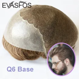 Toupees Toupee Q6 Lace PU Basis Toupe Männer menschliches Haar Ersatzsystem Einheit Toupee für Männer langlebige männliche Haarprothese Männer