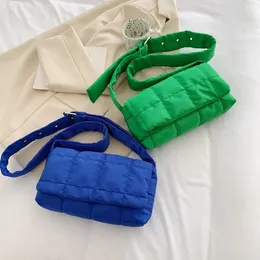 Sacos de ombro tecido algodão mulheres saco designer acolchoado espaço crossbody para marcas almofada praça moda bolsa