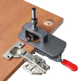 Joiners Woodworking Hole Drilling Guide Locator 35mm Hinge Boring Jig with Fixture Aluminum Plastic Hole Opener Template Door Cabinets