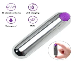 IKOKY Starke Vibration Bullet Vibrator Sexspielzeug für Frauen USB Aufladbare 10 Geschwindigkeit Wasserdicht Gspot Massagegerät Erwachsene Produkte6541251