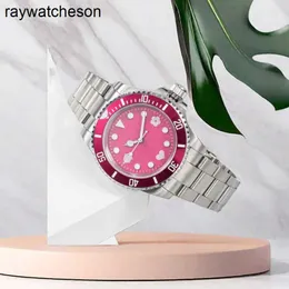 Rolaxs Uhr Schweizer Uhren Automatische Armbanduhr Herren Luxus High End Maßgeschneiderte 40mm Schwarzes Zifferblatt Eisblau Leuchtende Maschinerie Wasserdichtes Uhrwerk Rotat