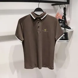 Bird Home Element Sommer Herren-Poloshirt im modischen, stilvollen Stil, schmale Passform, kurzärmlig, mit Revers und kaffeefarbenem T-Shirt, trendige Marken-Designerkleidung