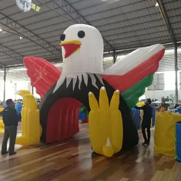 5m x2.5m x4mH (16.5x8.2x13.2ft) wholesale Bald Eagle Theme Archway tunnel Cartoon Character Advertising Inflatable Gate Arches entrance from China Reliable Supplier