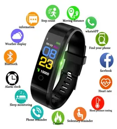 Versão global bluetooth relógio inteligente amoled esporte pulseira 115 plus banda inteligente esporte saúde à prova dwaterproof água pedômetros3870314