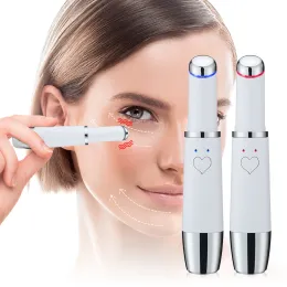 Dispositivos elétricos massageador de olho caneta LED terapia de fóton vibração aquecida anti envelhecimento dispositivo de remoção de rugas círculo escuro inchaço cuidados com a pele