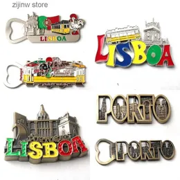 Fridge Magnets Portugal Metal Fridge Magnet Lisbon Porto Bottle Opener Metal Fridge Stickers Tourism Souvenir Home Decoration Wedding Gifts Y240322