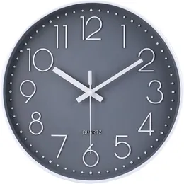 Relógio de parede 12 Polegada não-ticking silencioso bateria operado relógio de parede redondo moderno estilo simples decoração relógio para casa