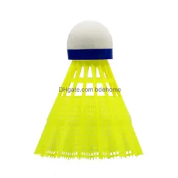 Badminton-Federbälle 6-teiliges Set Nylon-Federball-Tischfaser-Kugelkopf Fl runder Wolle-Stil aus Kunststoff für den Einsatz im Freien Drop Deliv Dhyni