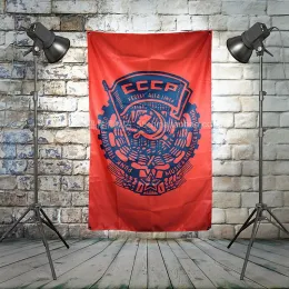 Tillbehör "CCCP" Heavy Metals Rock Music Band Poster Banners Hanging Flag Wall Sticker Cafe Theme Hotel Fiting Room Bakgrundsdekoration