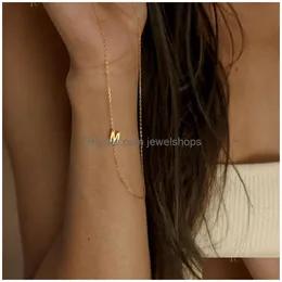 Pendant Necklaces Tiny Initial Necklace For Women Fashion Single Name Letters Choker Jewelry Collares Para Mujer Drop Delivery Pendant Dhb1G