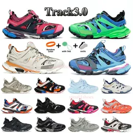 المصمم Triple S Track 3.0 أحذية أحذية غير رسمية أسود أبيض أخضر أخضر شفاف النيتروجين نعل خارجي 17FW Running Shoes Mens Womens Outdoor Trainers 95 Eur