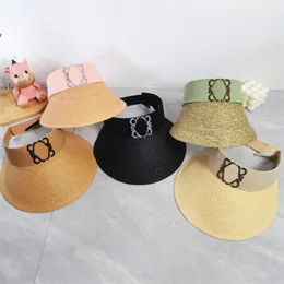 Halmhatt kvinnor raffia hatt designer sun hatt sommar topp luft mössa sunhat lyx visir cap kvinnlig sunbonnet märke l sombrero casual caps
