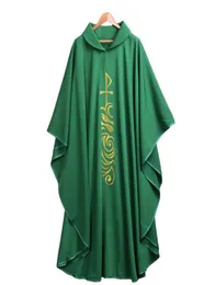 Holy Religion Clergy Green Catholic Church Robe Priest Chasuble Celebrant Roll Collar Vestments Cosplay Costumes 3 Styles6865525