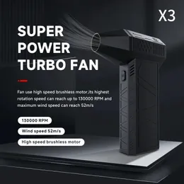 3nd Generation X3 Violent Blower Mini Turbo Jet Fan Handheld Brushless Motor 130000 RPM Wind Speed 52m/s industrial Duct Fan 240311