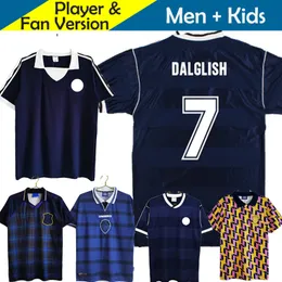 Camisa de futebol da Escócia Retro Scottish Vintage Soccer Jersey Classic Men's Top Home Away Navy Blue 78 87 88 89 91 82 93 94 96 98 00 02 1998 2000 2002 Dalglish