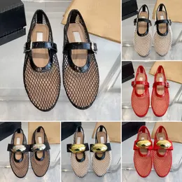 10A Premium jakość designerska baletowe buty Summer Spring Sandały Sandały Mesh Flat Bottom z metalowym elastycznym opaską 25901