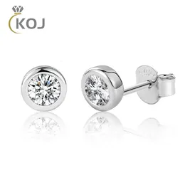 KOJ Engagement 03 CT Orecchini a bottone in argento 925 non sbiadisce i gioielli Wild 4mm 240228