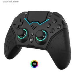 Oyun Denetleyicileri Joysticks PS 4 3 PC iPhone için NE Denetleyicisi Kablosuz Bluetooth Gamepad Uzaktan Kumanda Programlanabilir Turbo 6 Eksen Gyro RGB Joysticky240322