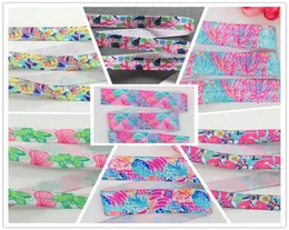 100yards 58 inch Lilly Prints Fold Over Elastic Hair Ribbon FOE Bow Ribbons Girls Hairbands Hair Accessories9607917