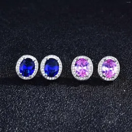 Stud Earrings DIWENFU Genuine 925 Sterling Silver Sapphire Earring For Women Girls Aros Mujer Oreja Pink Topaz Bizuteria Gemstone Orecchini