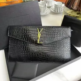 Top quality Vintage lady uptown clutch bags Luxury handbag Even tote travel satchel gift purse designer bag Womens Shoulder crossbody green crocodile leather bag