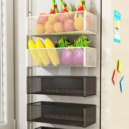 Küche Lagerung Metall Kühlschrank Magnetische Regal Quadrat Multifunktionale Rack Langlebig No-Punch Regale Hause