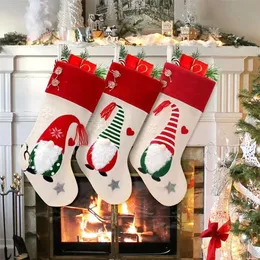 Strumpa hängande jul ansiktslösa docka söta strumpor för festdekoration och Xmas Day DHL