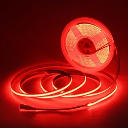 Led COB Light Strip 16.4ft Red Flexible COB Strip Lights 12V for Bedroom Tape Lighting 1600Leds