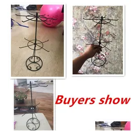 Smyckeslådor BlueLans 2-Tier Rotary Stand Display Rack Earrings Ring Halsband Holder Fashion Organizer Storage 220912 Drop Delivery Dh6PV