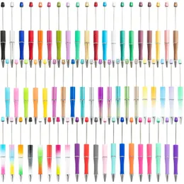 75st Ballpoint Pen Diy Bead Plastic Beading School Office Writing Supplies Stationery Wedding Present 240319