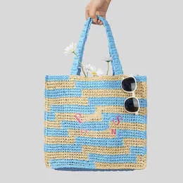 Тканая сумка с вышитыми буквами, женская контрастная сумка на плечо, летняя сумка для отдыха на берегу моря