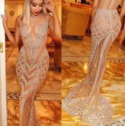 2020 New Sexy See the Evening Dresses Crystals rimest restal resmaid prom dress licelusion sweep train 파티 가운 20817971262