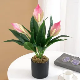 Fiori decorativi Fiore Artigianato Comodo arredamento in plastica Bella trama fine Simulazione Spathiphyllum per matrimonio