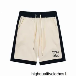 Designer High Edition Verão Nova Moda de Luxo Luojia Combinação Color-Blocking Pequeno Bordado Masculino e Feminino Shorts Soltos Capris D7ZQ