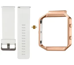 Schnellverschluss-Smartwatch-Armband für Fitbit Blaze Classic-Armband, große Größe, erhältlich in Weiß mit roségoldenem Rahmen64378967167362