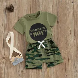 Kleidung Sets 1-5T Kinder Jungen Sommer Outfits Kurzarm T-shirt Tops Camouflage Gedruckt Shorts Set Kinder jungen Kleidung