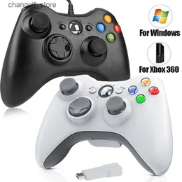 ゲームコントローラージョイスティックワイヤレス/有線2.4gゲーミングコントローラーPC 6軸ジョイスティックXbox360/Winodowビデオゲームゲームペディ240322のデュアル振動